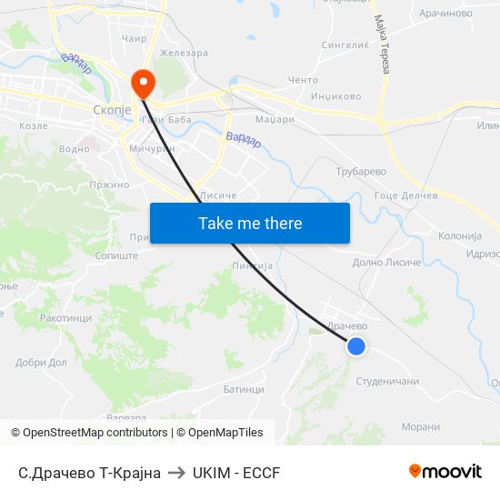 С.Драчево Т-Крајна to UKIM - ECCF map