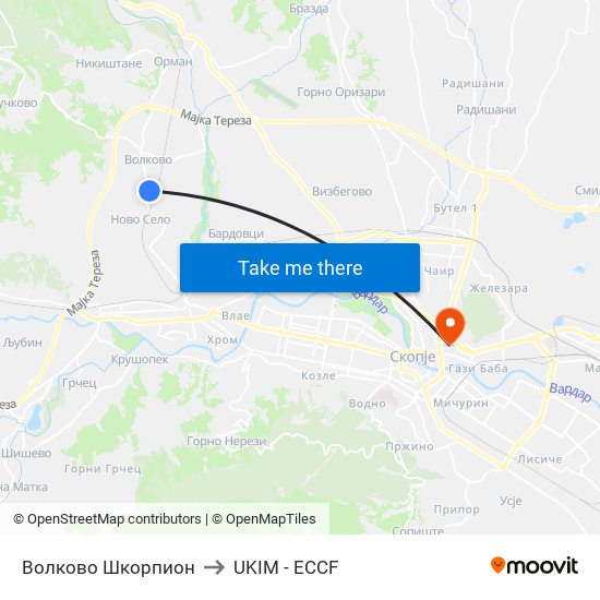 Волково Шкорпион to UKIM - ECCF map