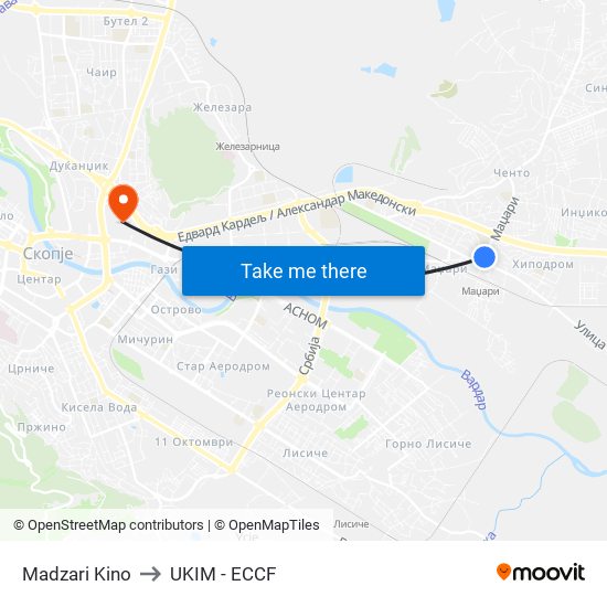 Madzari Kino to UKIM - ECCF map