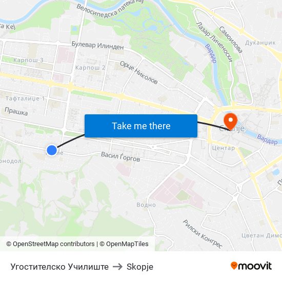 Угостителско Училиште to Skopje map