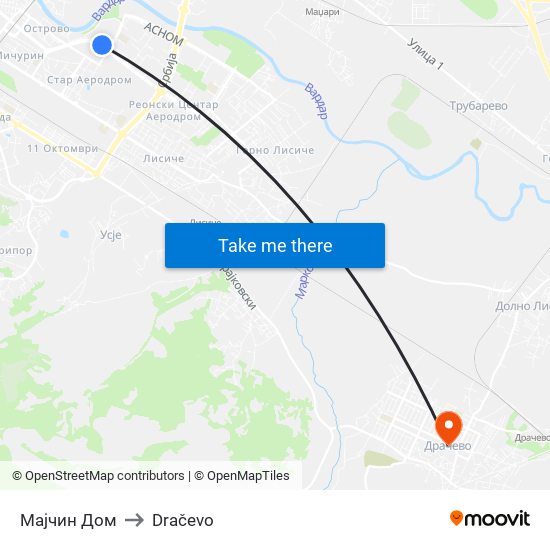 Мајчин Дом to Dračevo map