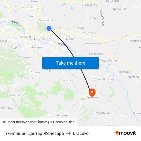 Училишен Центар Железара to Dračevo map