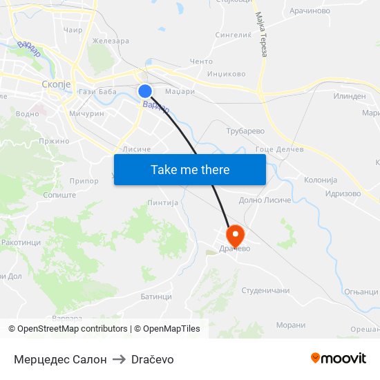 Мерцедес Салон to Dračevo map