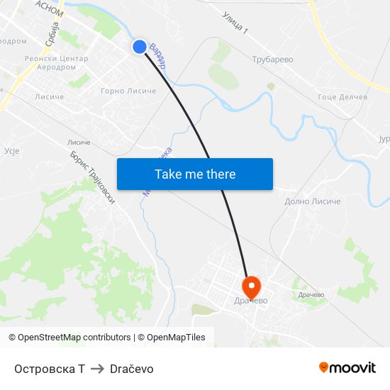 Островска Т to Dračevo map