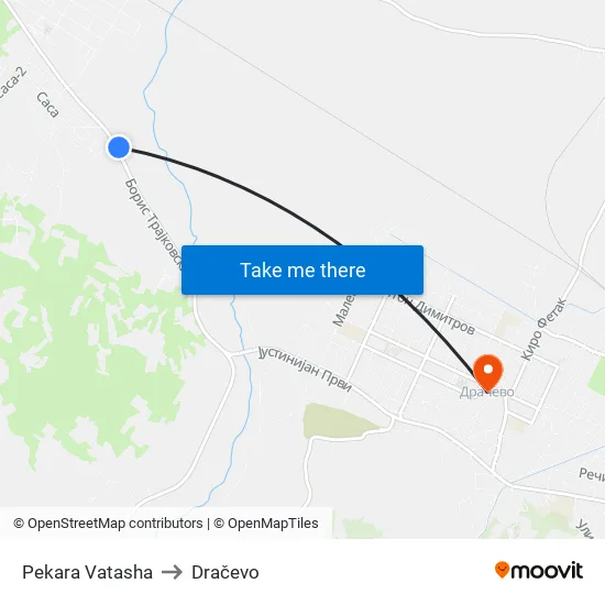 Pekara Vatasha to Dračevo map