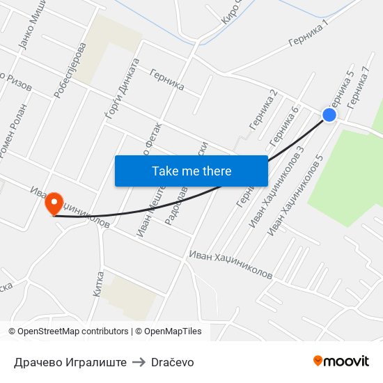 Драчево Игралиште to Dračevo map