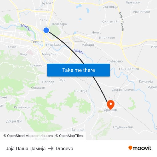 Јаја Паша Џамија to Dračevo map