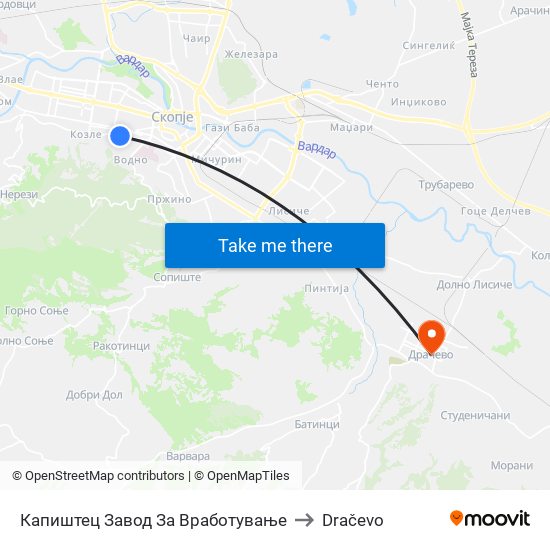 Капиштец Завод За Вработување to Dračevo map