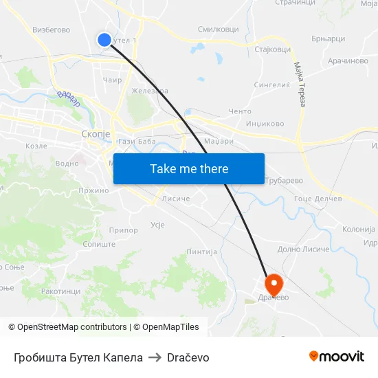 Гробишта Бутел Капела to Dračevo map