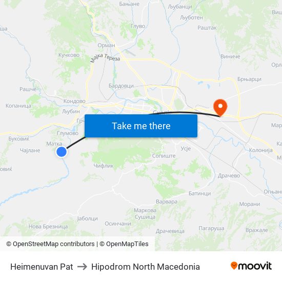 Нeimenuvan Pat to Hipodrom North Macedonia map