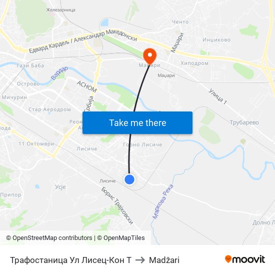 Трафостаница Ул Лисец-Кон Т to Madžari map