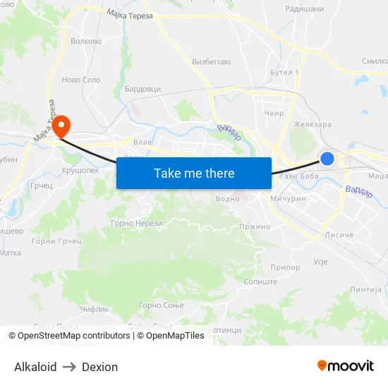 Alkaloid to Dexion map