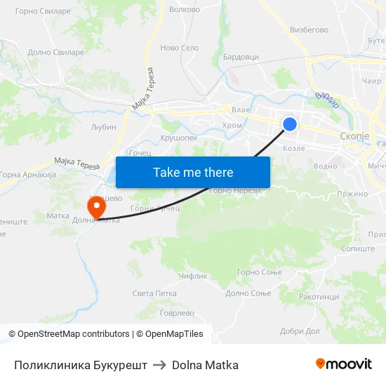 Поликлиника Букурешт to Dolna Matka map