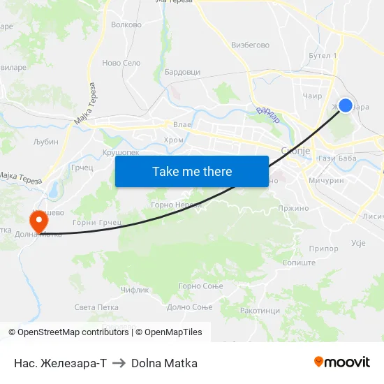 Нас. Железара-Т to Dolna Matka map