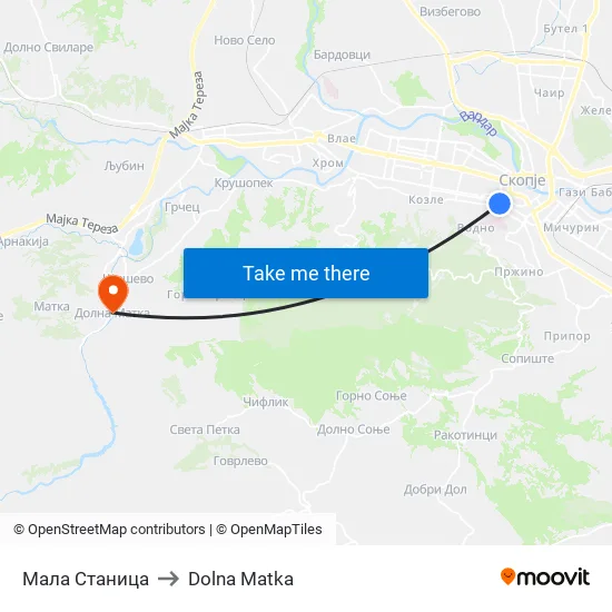 Мала Станица to Dolna Matka map