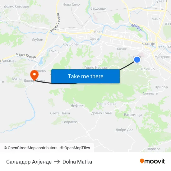 Салвадор Алјенде to Dolna Matka map