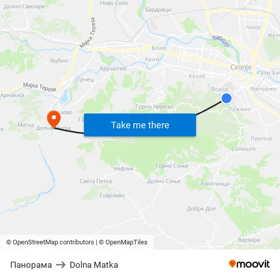 Панорама to Dolna Matka map