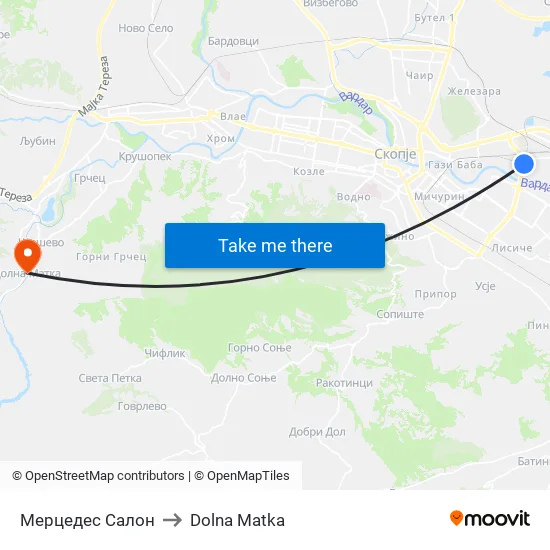 Мерцедес Салон to Dolna Matka map