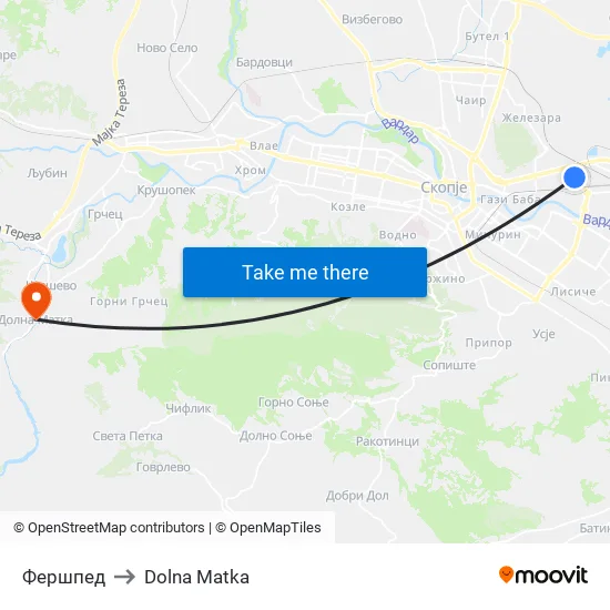 Фершпед to Dolna Matka map