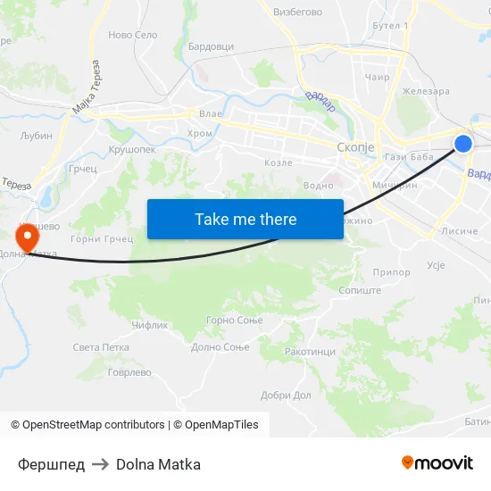 Фершпед to Dolna Matka map