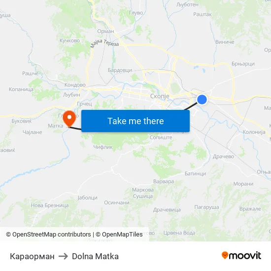 Караорман to Dolna Matka map