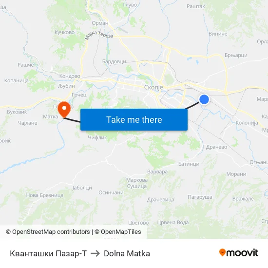 Кванташки Пазар-Т to Dolna Matka map