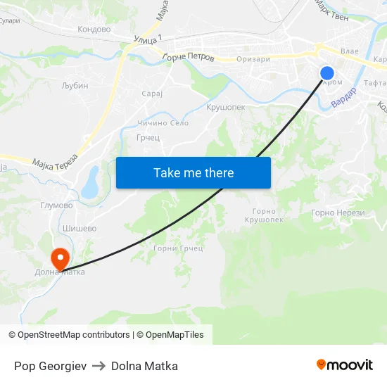 Pop Georgiev to Dolna Matka map