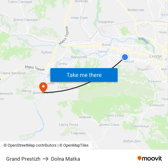 Grand Prestizh to Dolna Matka map