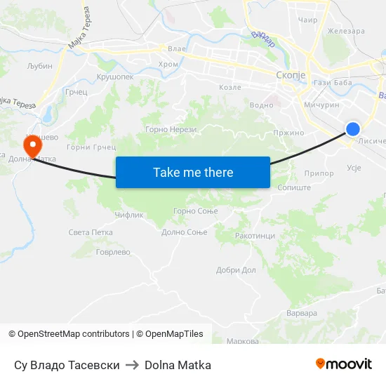 Су Владо Тасевски to Dolna Matka map