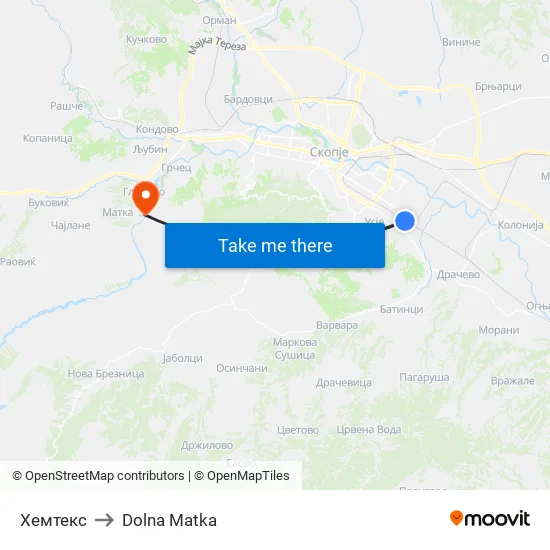 Хемтекс to Dolna Matka map