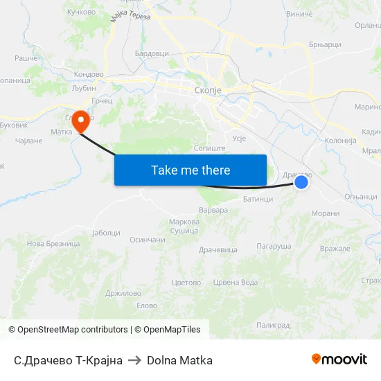 С.Драчево Т-Крајна to Dolna Matka map