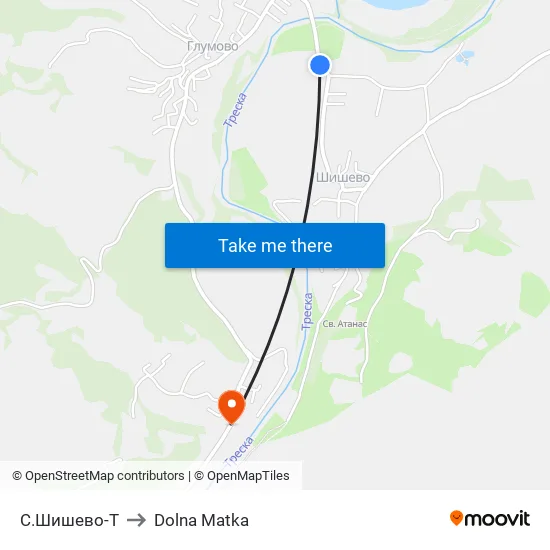 С.Шишево-Т to Dolna Matka map