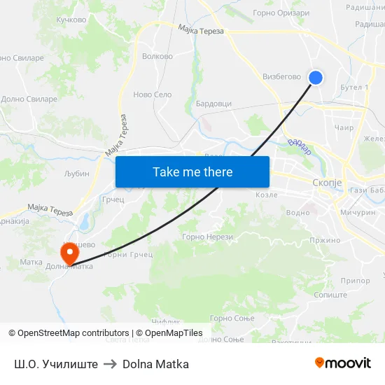 Ш.О. Училиште to Dolna Matka map