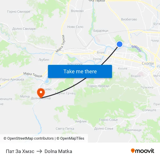 Пат За Хмзс to Dolna Matka map