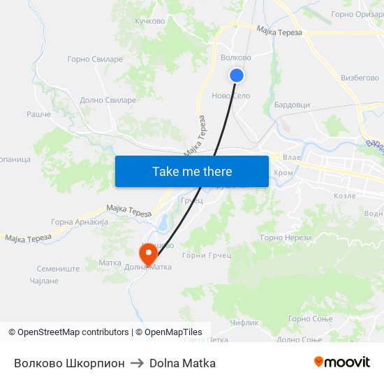 Волково Шкорпион to Dolna Matka map