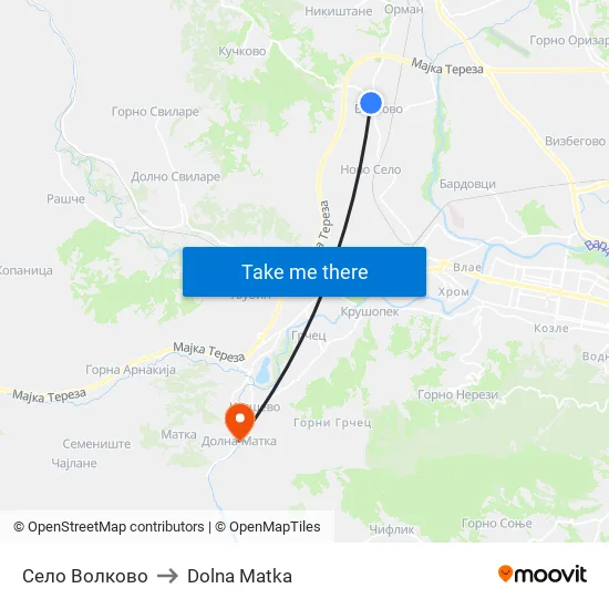 Село Волково to Dolna Matka map