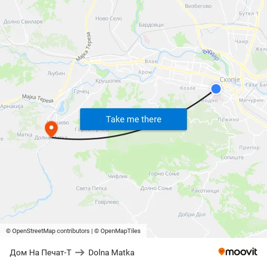 Дом На Печат-Т to Dolna Matka map