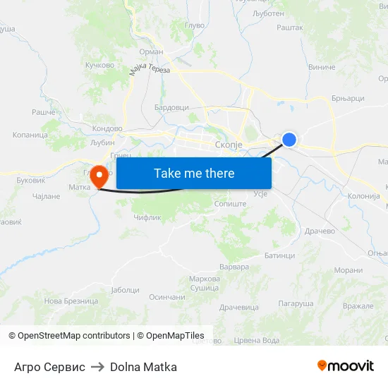 Агро Сервис to Dolna Matka map