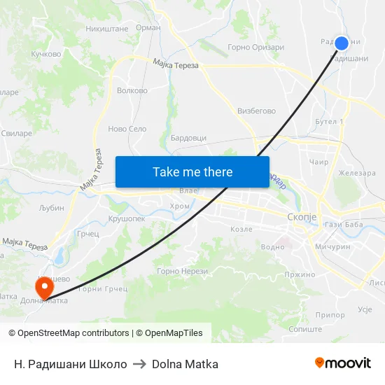 Н. Радишани Школо to Dolna Matka map