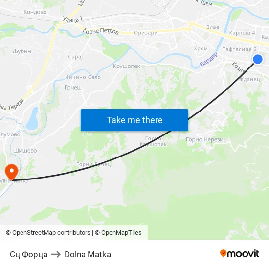 Сц Форца to Dolna Matka map