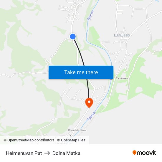 Нeimenuvan Pat to Dolna Matka map