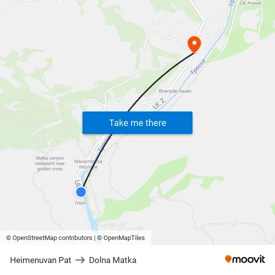 Нeimenuvan Pat to Dolna Matka map