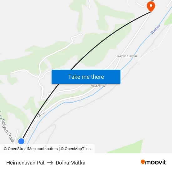 Нeimenuvan Pat to Dolna Matka map