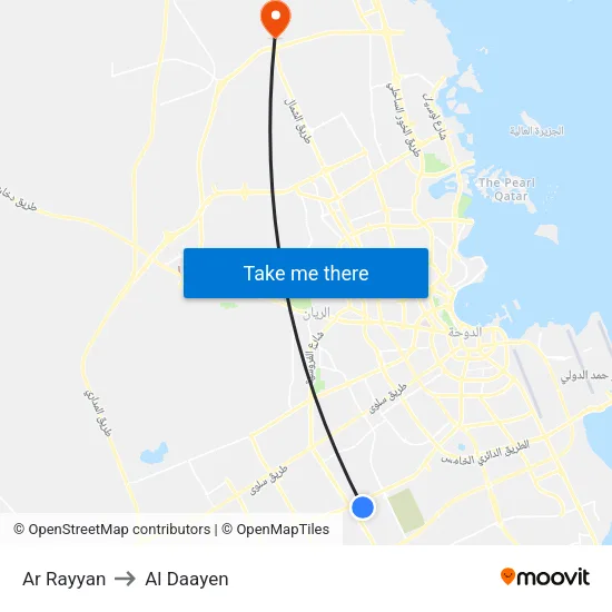 Ar Rayyan to Al Daayen map
