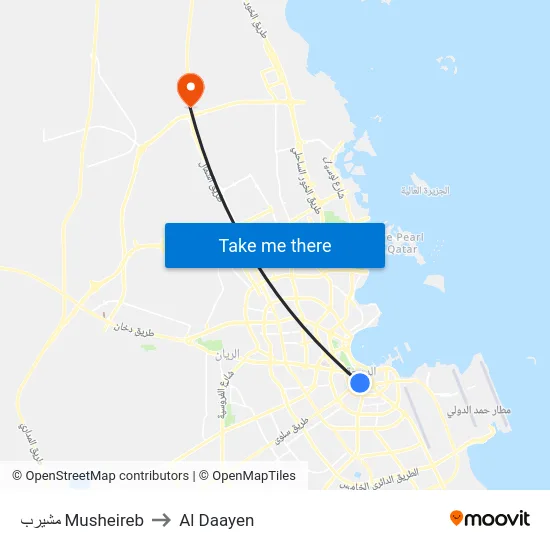 مشيرب Musheireb to Al Daayen map