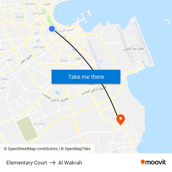 Elementary Court to Al Wakrah map