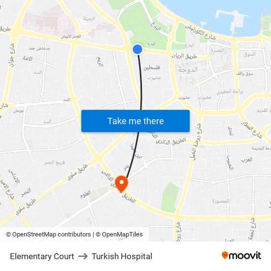 Elementary Court to Turkish Hospital map