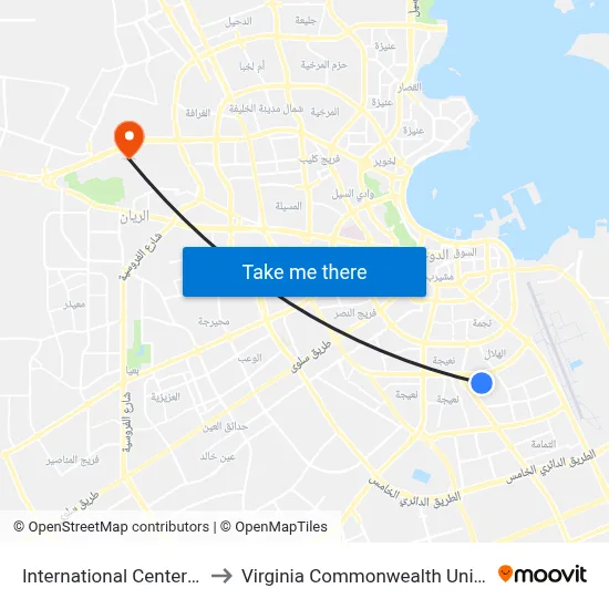 International Center For Music to Virginia Commonwealth University - Qatar map