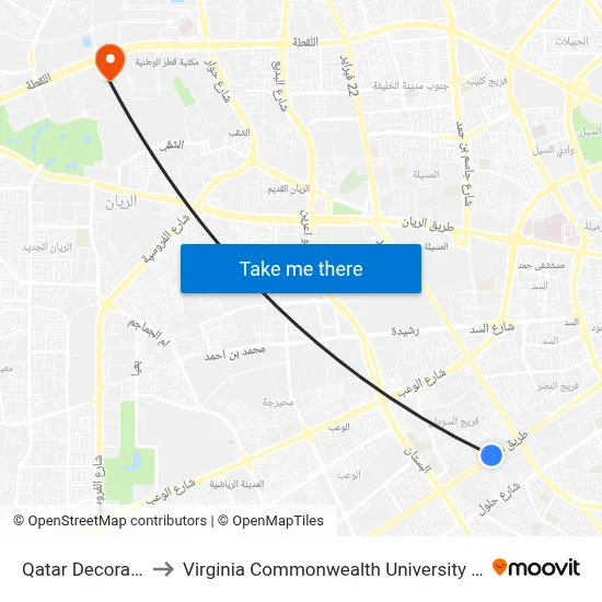 Qatar Decoration to Virginia Commonwealth University - Qatar map