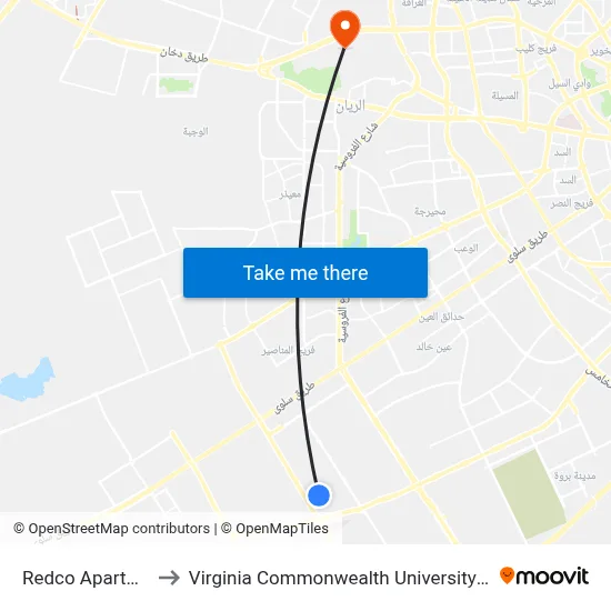 Redco Apartment to Virginia Commonwealth University - Qatar map